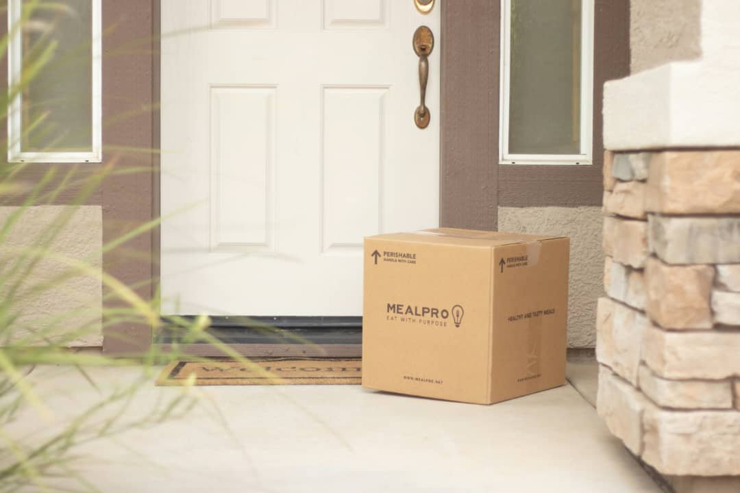 A securely packed shipment ready for doorstep collection